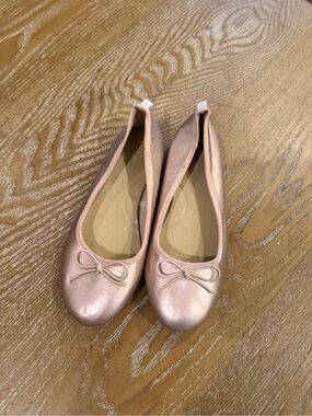 Cat & Jack Metallic Blush Ballet Flats with Bow